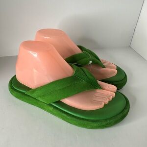 Free People Wonderland Thong Sandal - Green Goddess Size 38